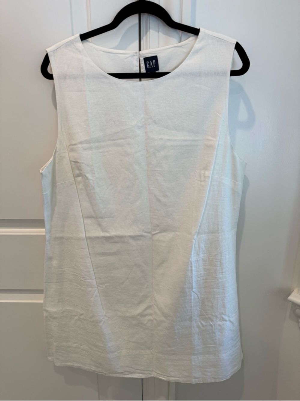 GAP Sleeveless Linen Blend Dress XL New Off White NWT